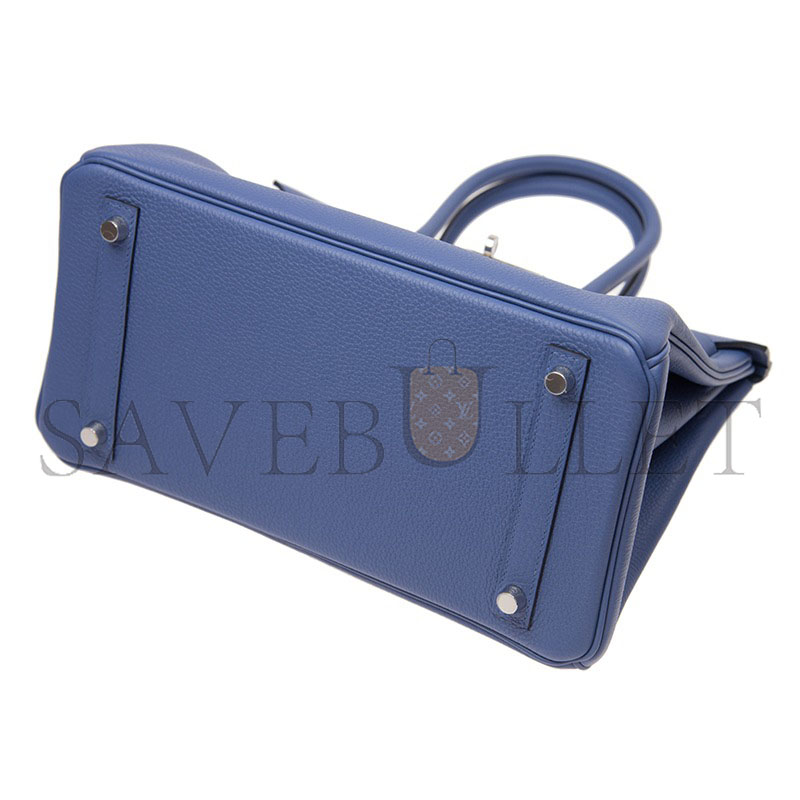 H**me5 master handbags birkin 30 7e togo handbag bleu brighton (30*23*15cm)